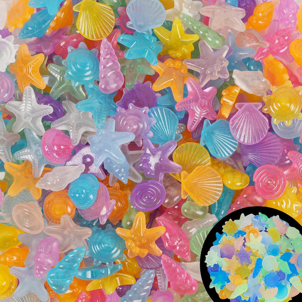 100pc Sea Glow in The Dark Rocks, Aquarium Glow Stones for Fish Tank, Fairy Garden, DIY Crafts