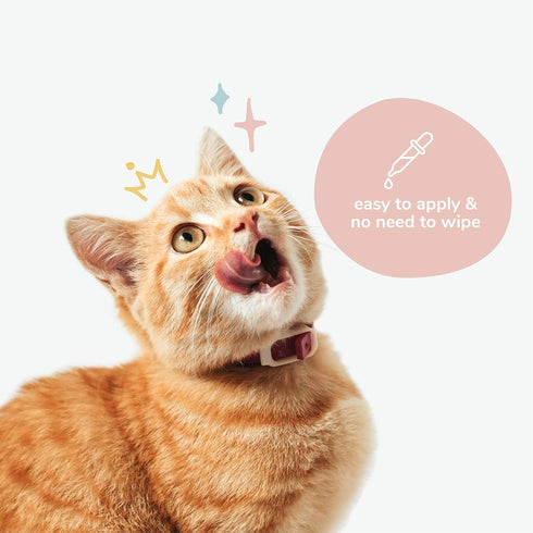 kin+kind Cat Ear Cleaner - Natural Cat Ear Drops, Vet Solution for Wax, Odor and Itchy Irritation, Made in USA