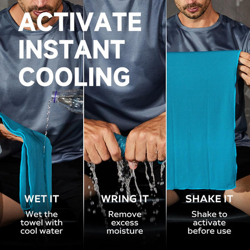 Superfiber Ice Towel Neck - Soft Breathable Cooling Towel for Yoga, Sports, Golf, Gym, and More Activities (4 Packs)