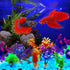 Jexine 100 Pcs Fish Tank Rocks Glow Blue, Fish Tank Stones Accessories with 10 Pack Artificial Aquatic Plants