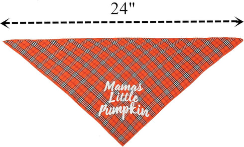 Dog Thanksgiving Bandana, Plaid Holiday Puppy Scarf