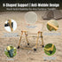 11.6 Folding Camping Chair, Outdoor Chair with Wooden Armrests,Folding Chair for Camping, Hiking, Beach, Picnic, Indoor