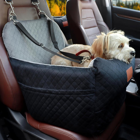 Dogs,2 Dog Car Seat for Small/Medium Adjustable Seat Belt,Memory Foam with Soft Fabric Pets Travel Car Bed