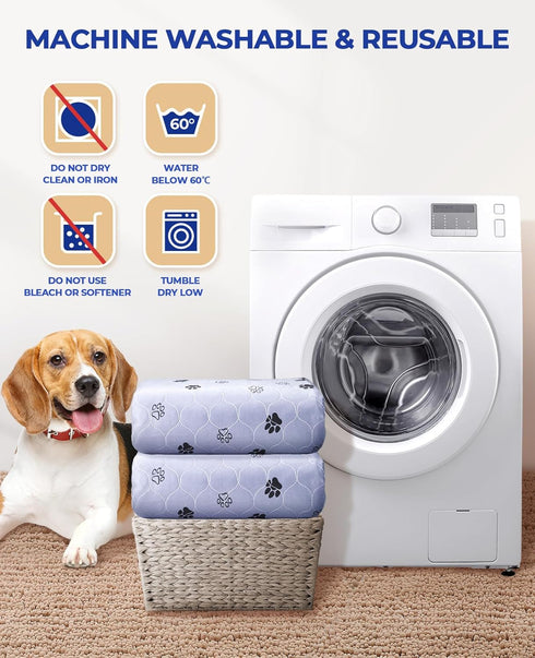 Fostanfly Washable Dog Pee Pads, 2 Pack 36*72" Non Slip Mats with Great Urine Absorption for Whelping & Potty Training