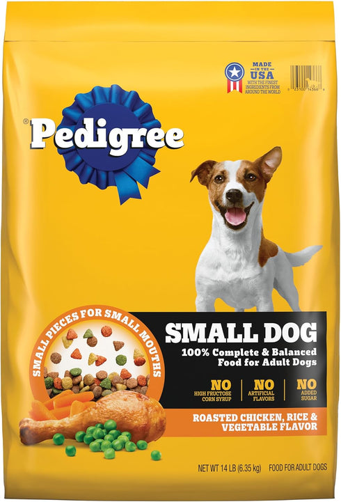 Pedigree Complete Nutrition Adult Small Dog Dry Food, Roasted Chicken, Rice & Vegetable Flavor, 14 lb. Bag
