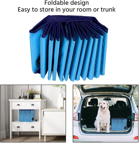 Yaheetech Foldable Dog Pool, 63 x 12 Inches, Portable Hard Plastic Pet Swimming Pool for Indoor/Outdoor