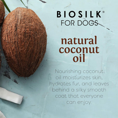 BioSilk for Dogs Silk Therapy Shampoo with Organic Coconut Oil - Waterless Coconut Dog Shampoo for Fresh Coats, Beige