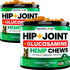 (2 Pack) Hemp Hip and Joint Supplement for Dogs, Glucosamine, 340 Dog Joint Pain Relief Treats, Mobility Support
