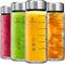 Glass Juice Bottles 4 Pack 16 oz - Wide Mouth Glass Water