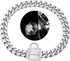 PRADOG Chain Dog Collar with Zirconia Locking 12mm High Polished Cuban Link Chain Metal Stainless Steel Luxury Dog