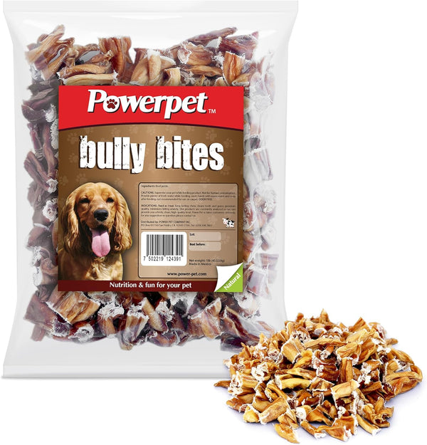 Treats Bully Stick Bites, All Natural Dog Treats, High Protein, Grain-Free, Rawhide-Free, Odorless, 1lb Pack