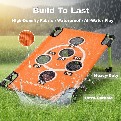 JOLLYBEAM 2026 8 Bags|3x2 Games|15+ Upgraded Arcade Style Cornhole Board with Bean FT Regulation Corn Hole Multi-Games|