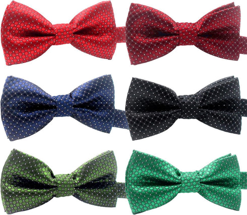 YOY Handcrafted Adorable Pet Bow Ties, 6-Pack Adjustable Neck Tie 10"-17" for Dogs and Cats