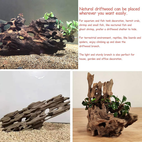 kathson Large Driftwood Natural Wood Assorted Branches, Fish Tank Driftwood Decoration for Reptiles