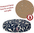 Navy Blue Plantation Small Round Indoor Outdoor Pet Dog Bed - Removable Washable Cover by Majestic Pet Products