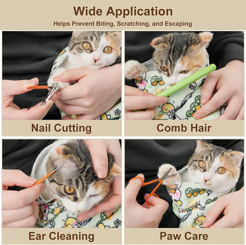 maiwoste 35.5" 22lbs Extra Large Cat Grooming Wrap Anti-Escape Cat Wrap for Cutting Nails, Brushing & Medication Soft