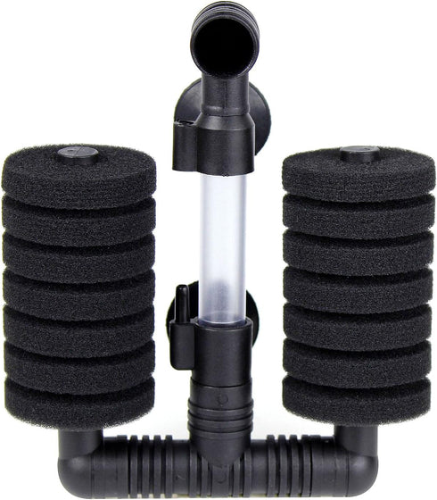 AQUANEAT 4 Pack Double Bio Sponge Filter for Fry, Betta, Shrimp, Nano Aquarium Fish Tank (Small up to 20 Gal)