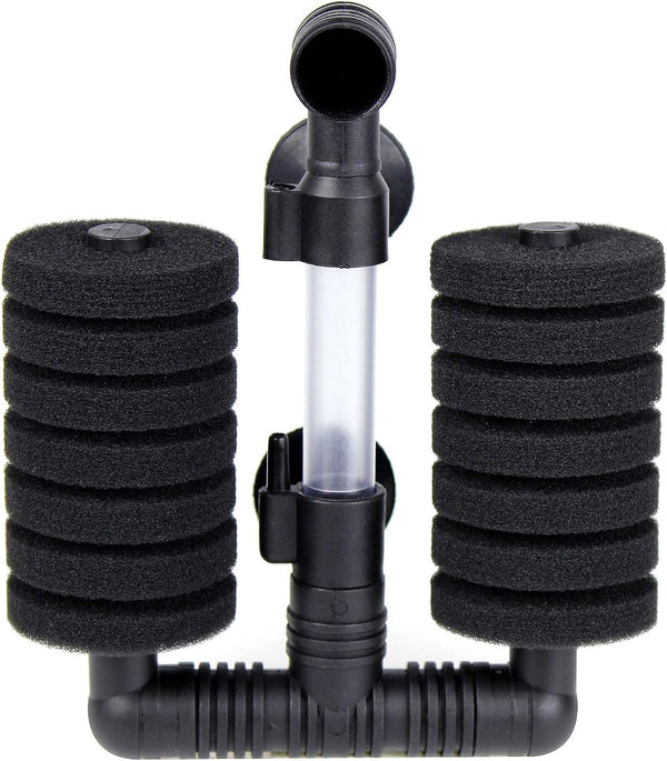 AQUANEAT Double Bio Sponge Filter, 1 Pack for Fry, Betta, Shrimp, Nano Aquarium Fish Tank (Small up to 20Gal)