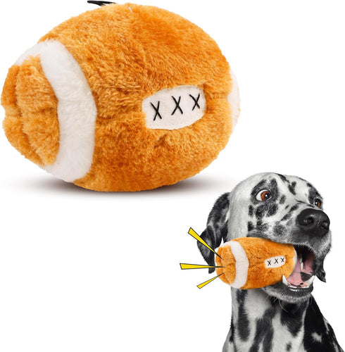 SPOT 4.5" Plush Football Dog Toy with Squeaker | Soft, Plush Fabric Football Squeak Toy for Small and Large Dog Breeds