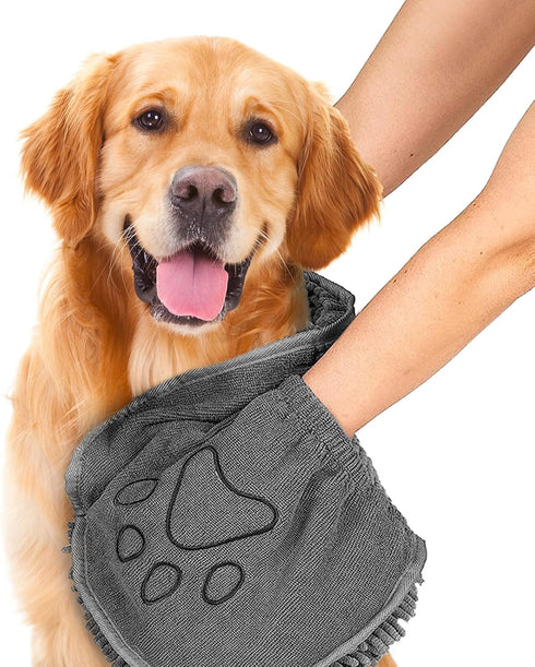 Microfiber Dog Towels - Super Absorbent Quick Drying Grooming Towel for Dogs & Cats, 31Inch X 13Inch, Grey