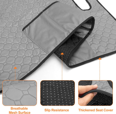 Universal Golf Cart Seat Covers, 2 Person Seats Towel Blanket with 4 Front Pockets & Nonskid Bottom