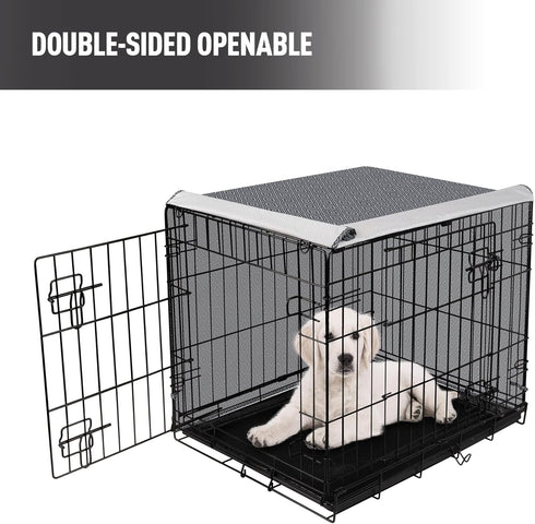 Dog Crate Cover for Wire Cages 24 Inch Indoor Breathable Polyester Pet Kennel Cover Machine Wash & Dry Double Door Small (Cover Only)
