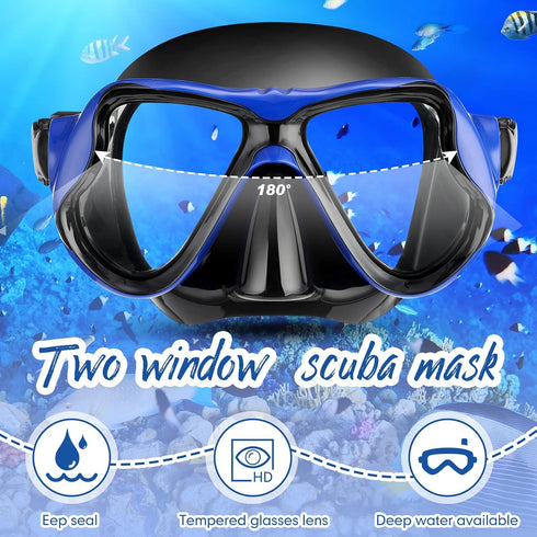 Preboun 4 Pcs Snorkeling Goggles for Adults, Anti Fog Dive Mask Snorkeling Gear with Nose Cover