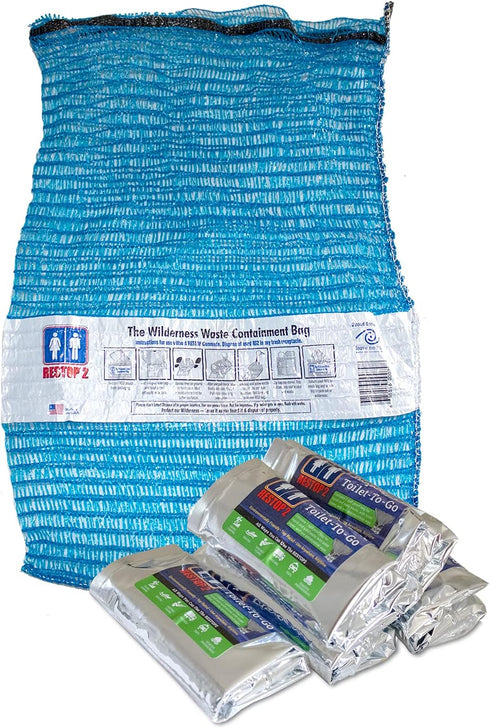 RESTOP 2 Wilderness Kit - 5 Quantity Individually Packaged Portable Toilet Leak