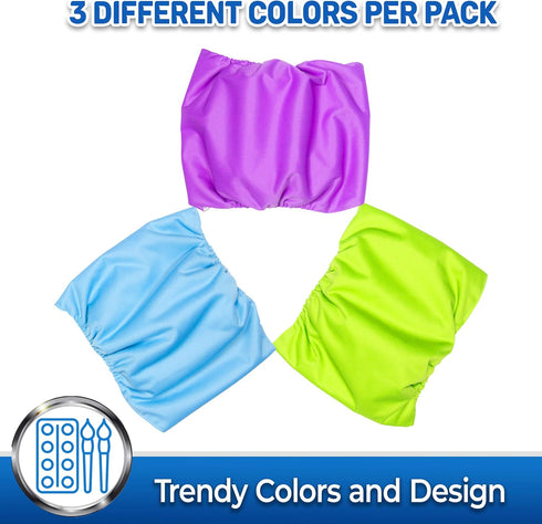 Pet Magasin Male Dog Belly Manner Band Wraps Nappies, 3-Pack, Blue, Green & Purple, Medium