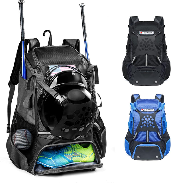 Youth Baseball Bag - Backpack for Boys, Adults, Softball Equipment & Accessories