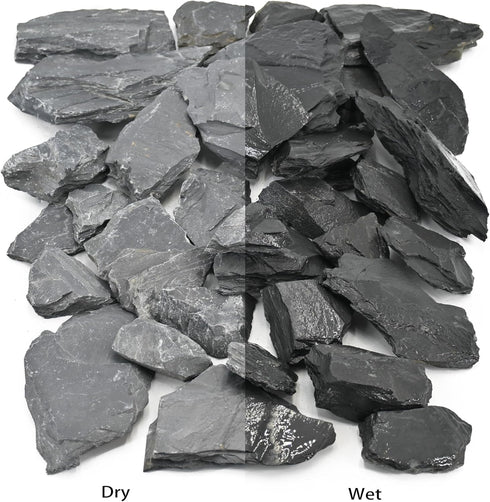 Natural Slate Rock for Aquariums, 3 to 10 Inches, Ideal for Tank Decoration & Landscaping (20lb)