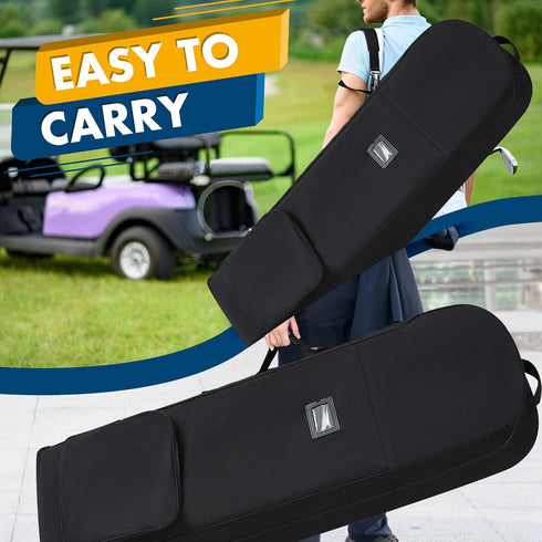 Golf Travel Covers for Airlines - Soft Foldable Club Travel Bags with Detachable Shoulder Straps