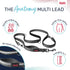 HALTI Anatomy Multifunctional Dog Leash - Shock Absorbing Double-Ended Leash, Ideal for Walking & Training, Size Small,