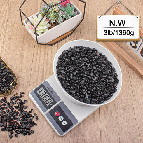 EZEELAI 3 Lb Black Obsidian Crushed Stone Crystal Chips Bulk, Betta Fish Tank Gravel Rocks Irregular Shaped Marbles