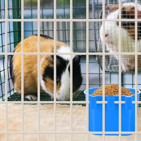 120 Pcs Cage Cups for Chicken Birds, Plastic Hanging Feeders and Waterers, 8 oz Feeding Bowl, Blue