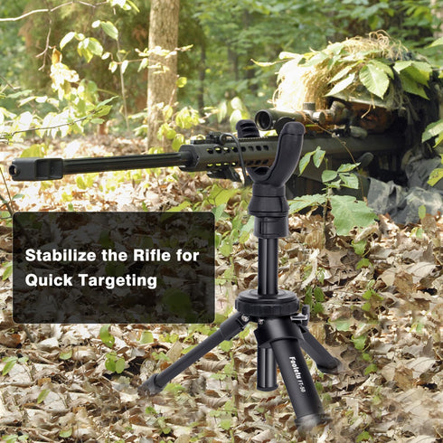 360 Portable Shooting Rest Tripod Rifle Stand for Range, Rotation V Yoke Holder - Lightweight Bench Rest for Target