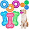 9 Pcs Dog Squeaky Toys Set - Bone and Donut Shape Teething Toys for Small and Medium Dogs, TPR Rubber Chew Toy