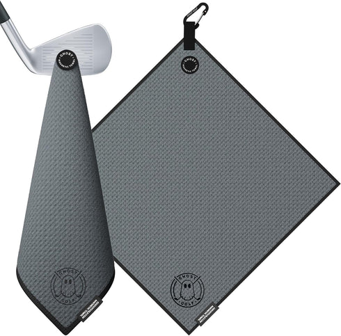 Ghost Golf Magnetic Towel (Greenside) - Premium Ultra-Absorbent Microfiber with Magnet for Carts or Clubs