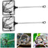 2pcs Toyvian Aquarium Net with Extendable Stainless Steel Handle Square Telescoping Fish Catching Net for Fish Tank