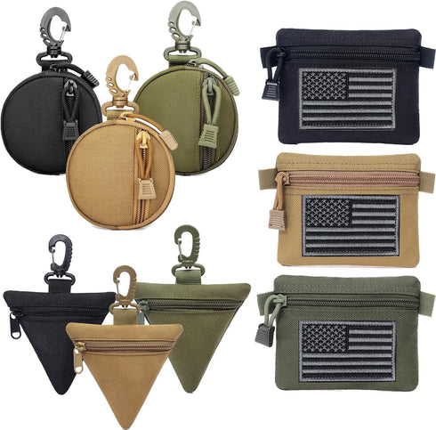 Meprona 2 Packs Pack Tactical EDC Pouches Compact Mini Military Molle Utility Pouch Accessories Organizer Bags Coin