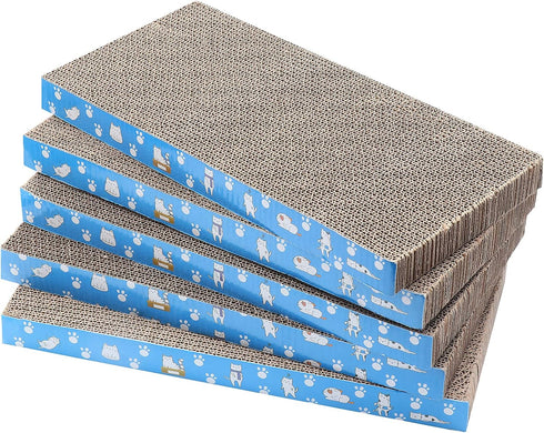 5 Packs in 1 Cat Scratch Pad, Reversible Durable Cardboard, Suitable for Cats to Rest and Grind Claws