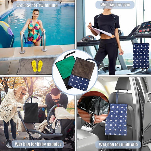 Portable Wet Dry Bags with Towel - Oxford Zipper for Swimsuits and Wet Clothes