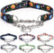 Heavy Duty Floral Pattern Martingale Collar for Dogs, Nylon Training Dog Collar with Flowers Design (M, Black)