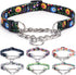 Heavy Duty Floral Pattern Martingale Collar for Dogs, Nylon Training Dog Collar with Flowers Design (M, Black)