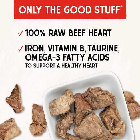3oz Stella & Chewy's Freeze-Dried Raw Beef Heart Dog Treats - Single Ingredient, No Additives - Premium Training Treats