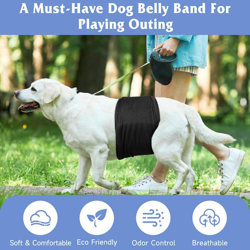 5 Pack Dog Diapers Male Reusable, Premium Belly Bands for Male Dogs, High Absorbing Pee Wraps for Doggie