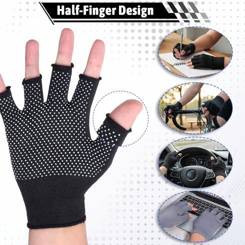Xthrotsenk 2 Pairs Fingerless Gloves Men Anti-Slip Gym Glove for Women Exercise Sports Glove Half Training Cycling