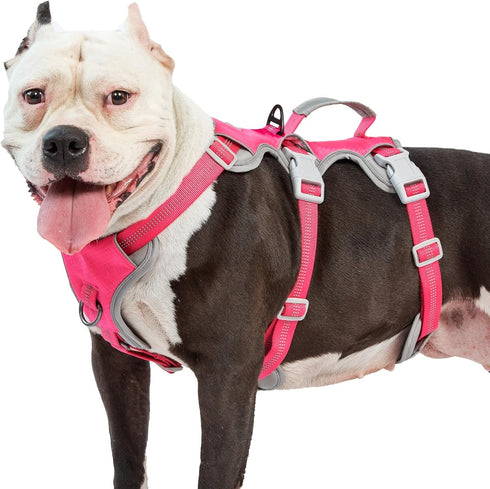 Escape Proof Dog Harness, Reflective with Handle, Breathable Adjustable Vest for Large Dogs Walking and Training