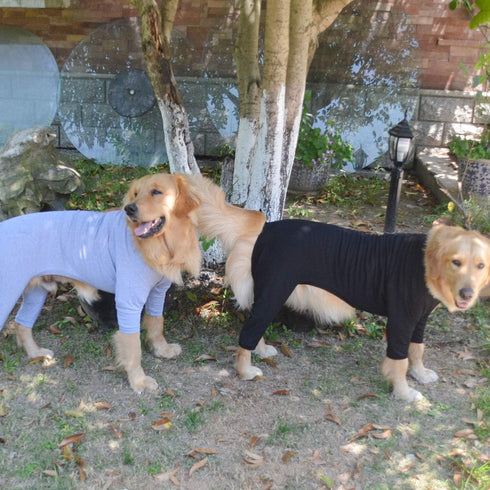Lovelonglong Black Dog Pajamas, Lightweight Cotton Jumpsuits, 4 Legs Onesies for Large Medium Small Dogs