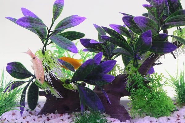 AQUA KT Purple Aquarium Landscape Simulation Artificial Plant, Plastic Fish Tank Decoration, Aquatic Water Plant